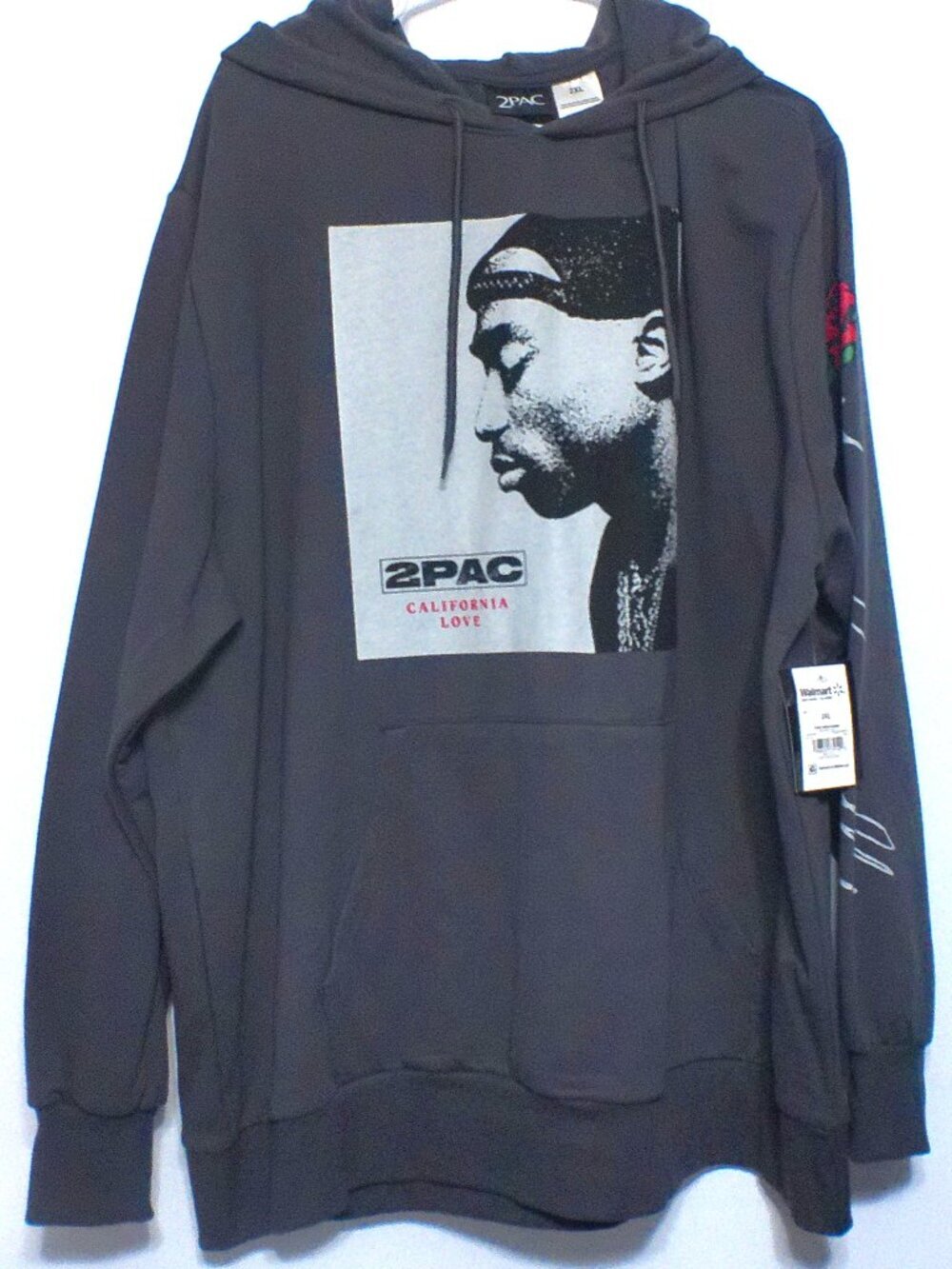 2Pac NWT California Love Hoodie Men's 2XL Volcanic Ash Graphic Sweatshirt